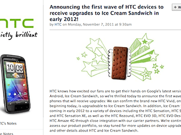 Who's Getting What: HTC Confirms Ice Cream Sandwich Update for Sensation and EVO3D