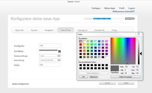 BauDeineApp Interface klein