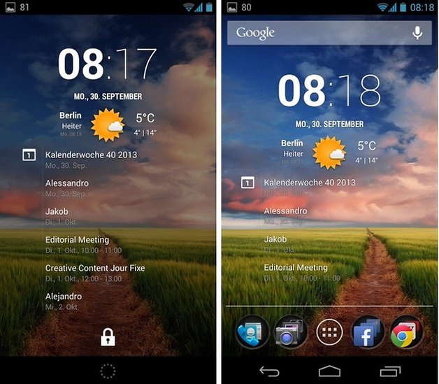 clock widget screens