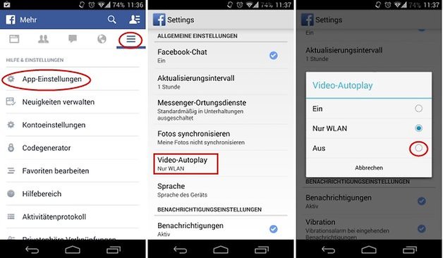 facebook autoplay deactivate
