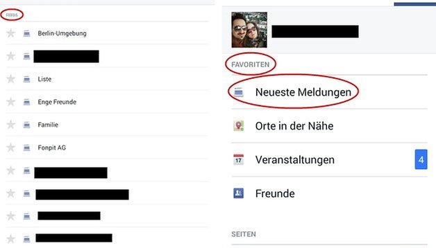 Facebook für Android: “Neueste Meldungen” aus den Feeds verschwunden