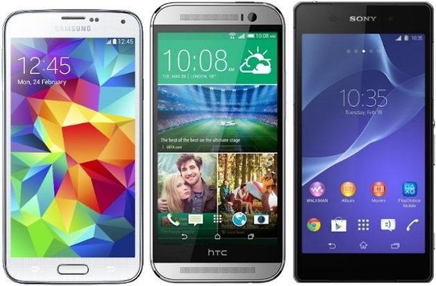 galaxys4 htcone m8 xperiaz2