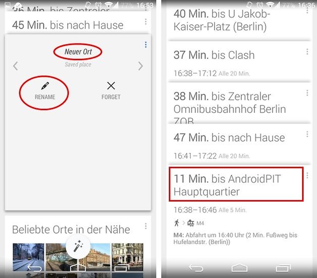 google now new place screens