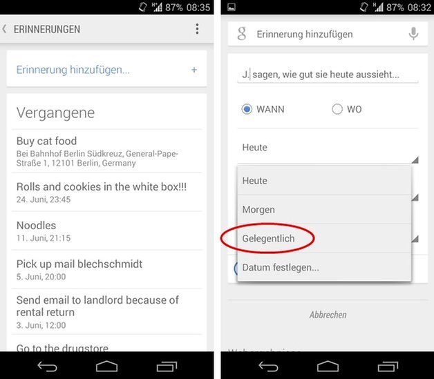 google now occasional reminders