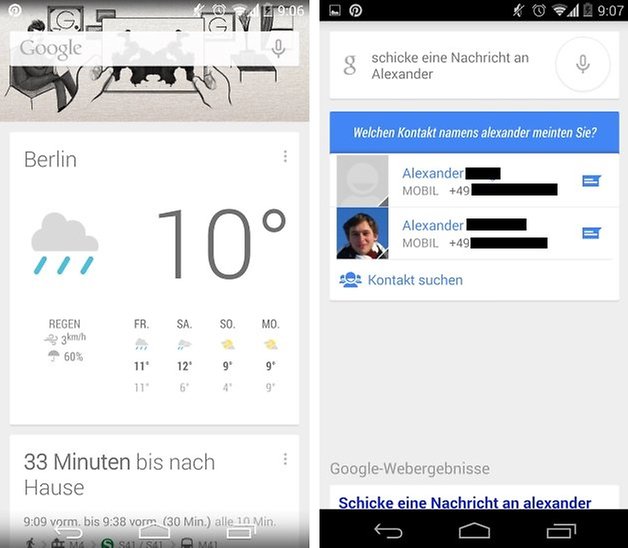 google now screenshots