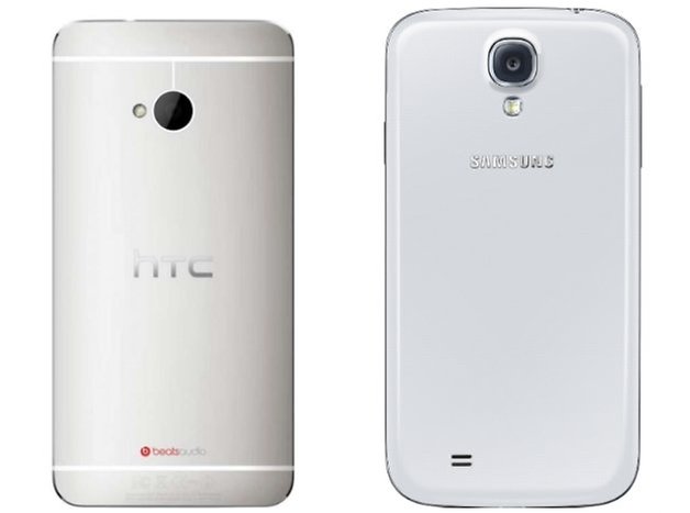 htc one galaxy s4 back