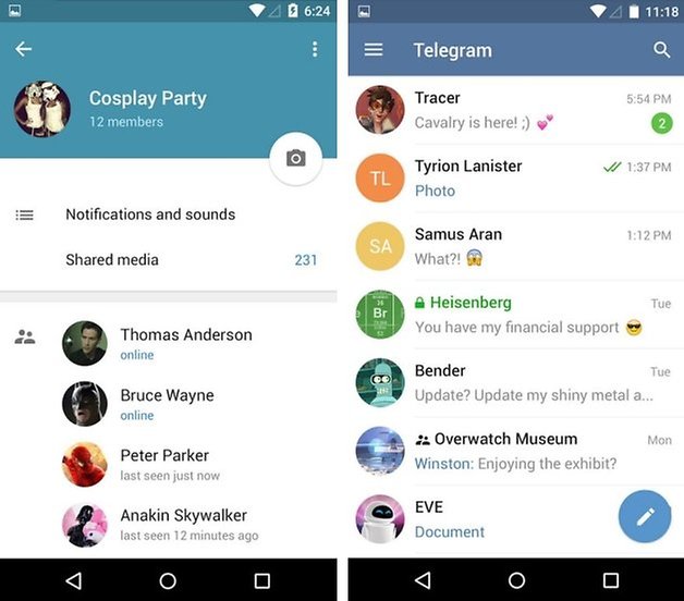 telegram material design