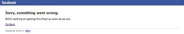 facebook down screenshot