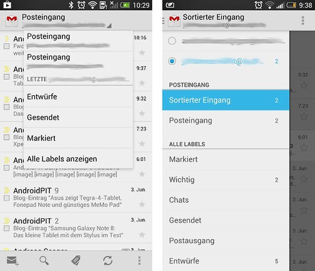 gmail update menu