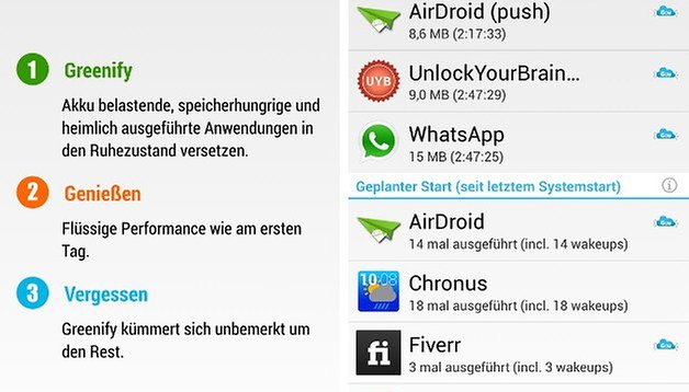 Akkulaufzeit verlängern: Greenify legt unerwünschte Apps schlafen