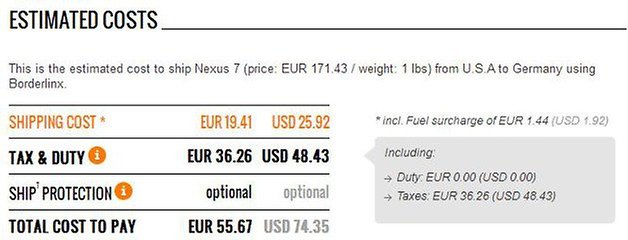 nexus 7 estimeted cost 2