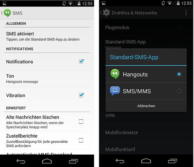 nexus5 hangouts sms