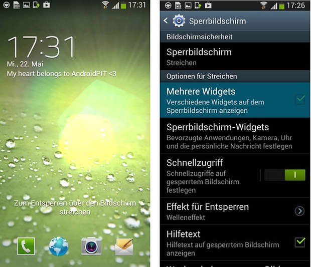s3 update lockscreen