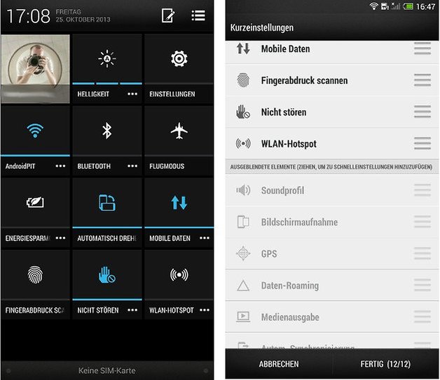sense55 quicksettings