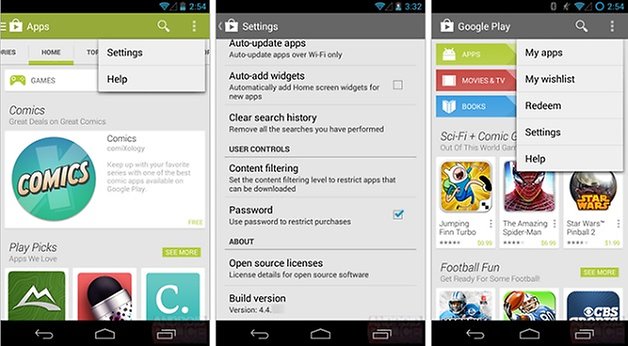 Google Play version 4 4