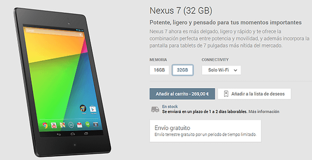 Nexus7 enviogratis
