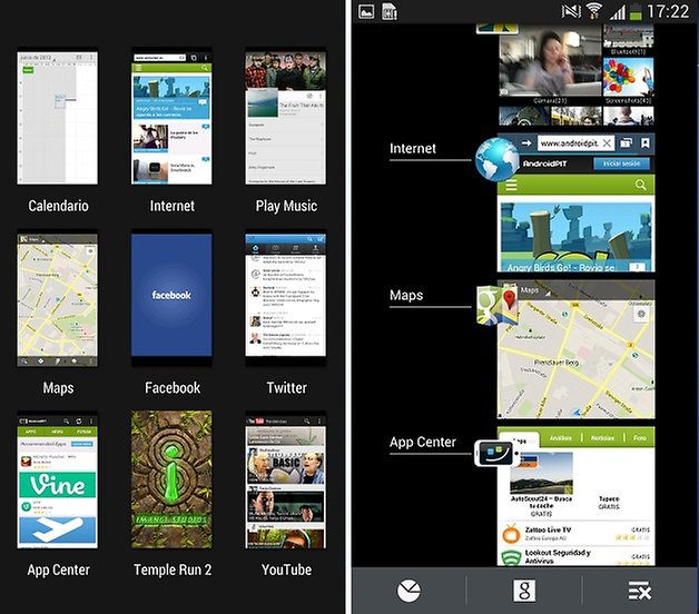 comparacion aplicaciones abiertas sense touchwiz