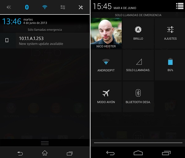 xperia nexus notificaciones