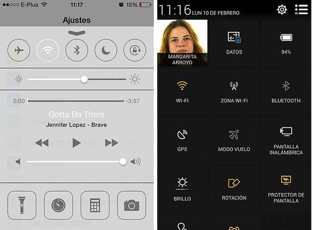 ajustes ios android