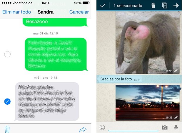 edicion mensajes apple whatsapp