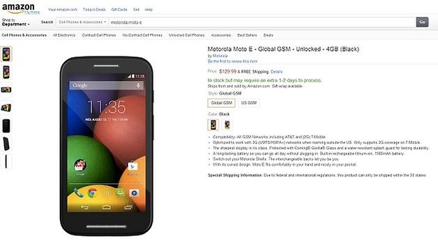 moto e amazon