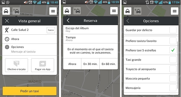 opciones taxi