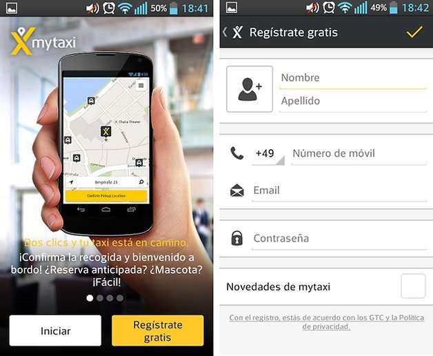 taxi registro