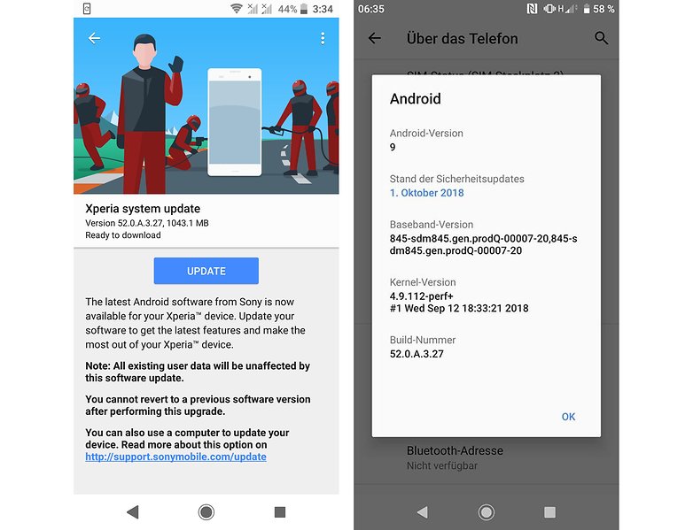 sony xperia xz2 pie update