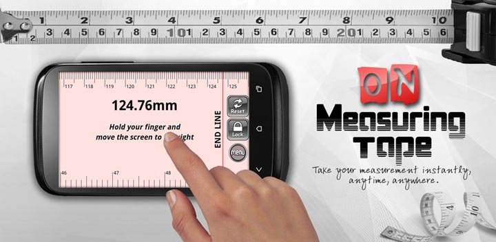 measurement tape on phone