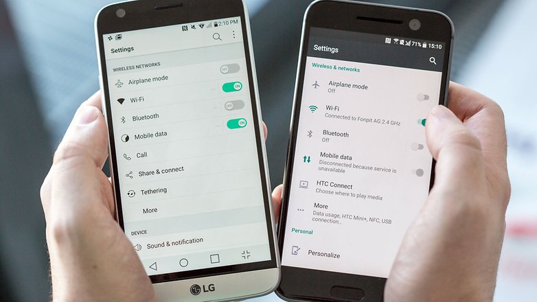 androidpit lg g5 vs htc 10 ui
