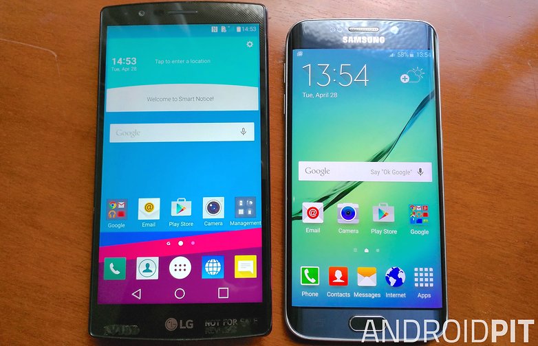 lg g4 samsung galaxy s6 edge front display