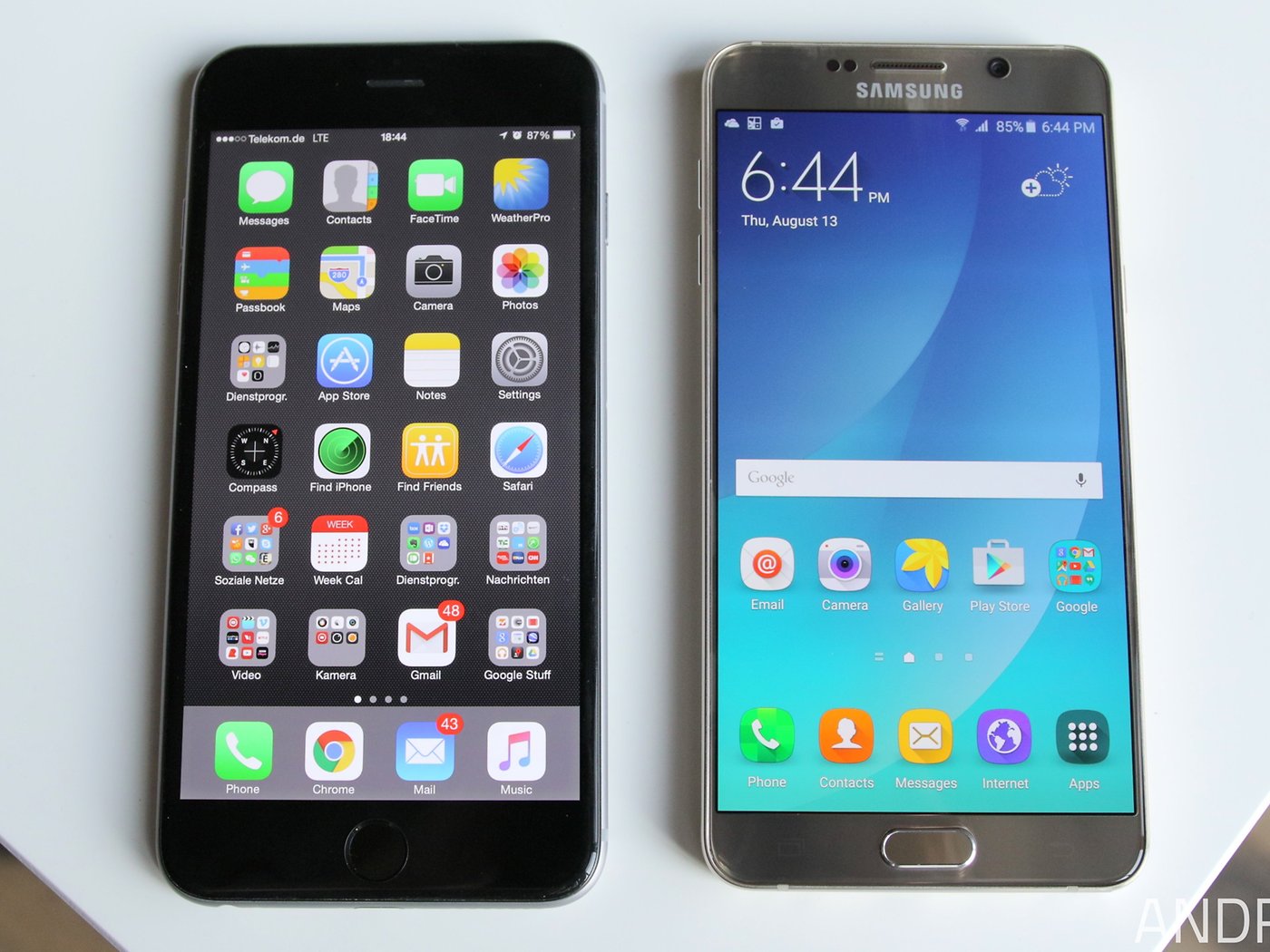 Samsung Galaxy Note 5 Vs Iphone 6 Plus Comparison Huge Competition Nextpit