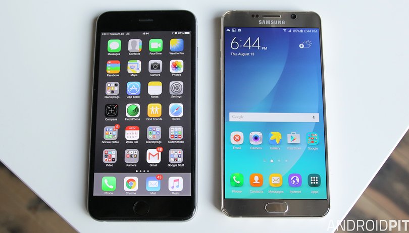 Samsung Galaxy Note 5 vs iPhone 6 Plus comparison: huge competition