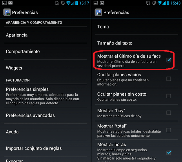 CallMeter3G Fecha