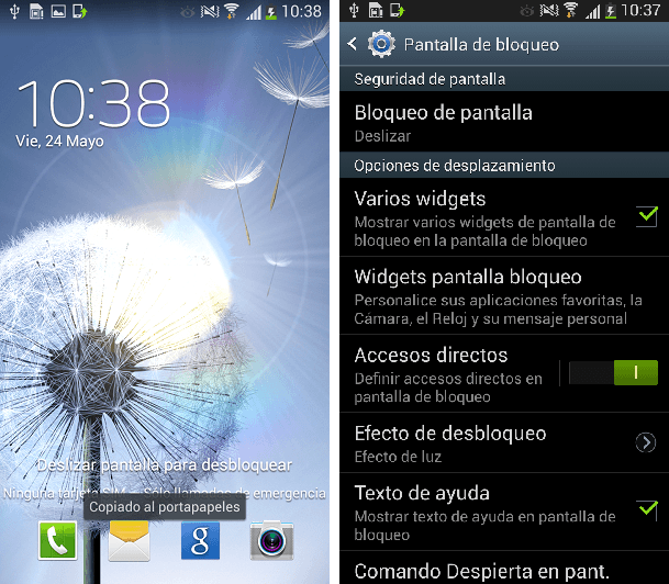 PantallaBloqueo ConfiguracionS3