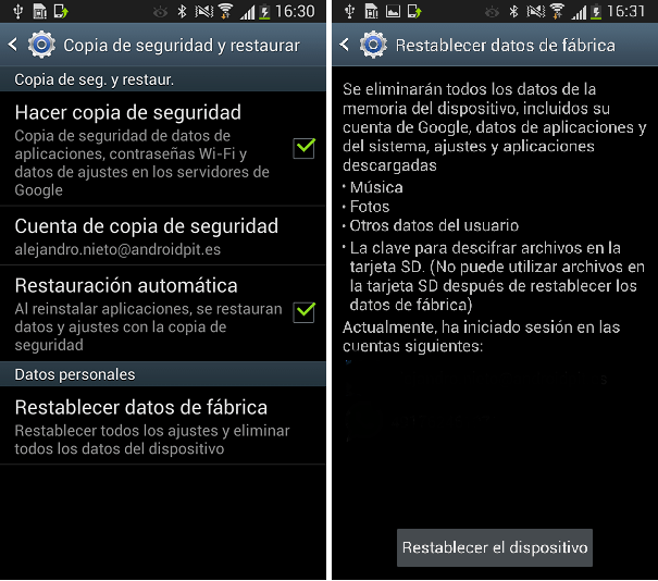 Restablecer S3