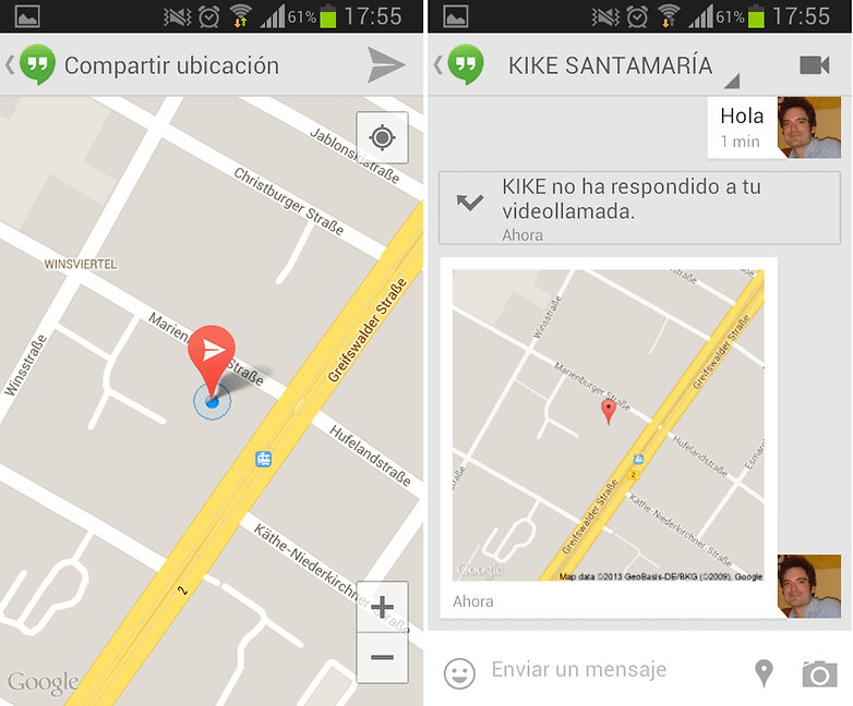 Hangouts Ubicacion