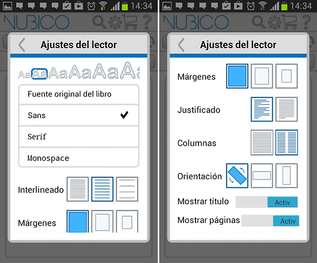 Nubico Ajustes