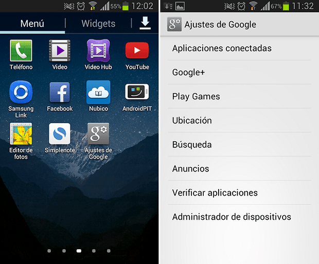 AjustesGoogle