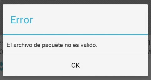 ArchivoDePaqueteNoEsValido