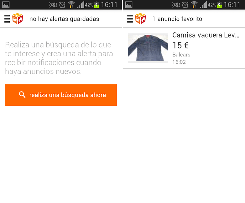 segundamano alertas favoritos