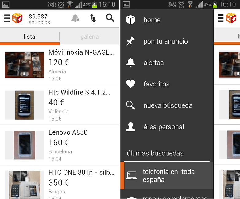 segundamano menu