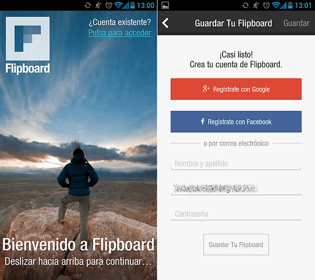 Flipboard Registro