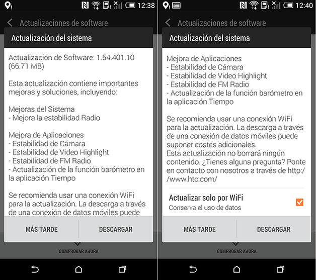 HTC One M8 Actualizacion