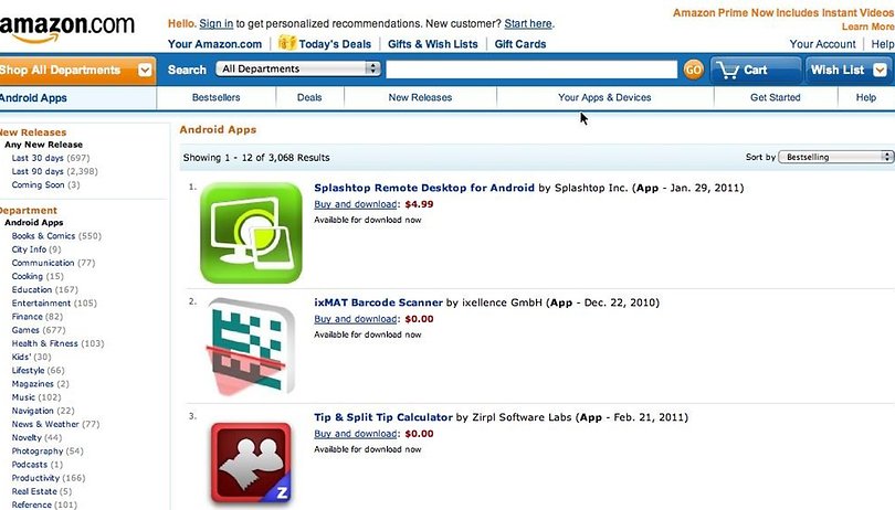 Amazon schaltet offensichtlich App-Angebot in den USA frei