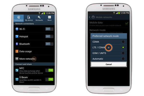 How to enable 4G on a Samsung Galaxy S4