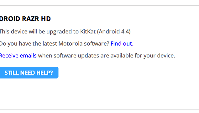 Motorola confirma Android 4.4 para Droid Razr HD, Maxx HD e Razr M
