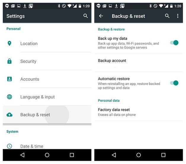 AndroidPIT Android 5 1 Lollipop Google backup settings