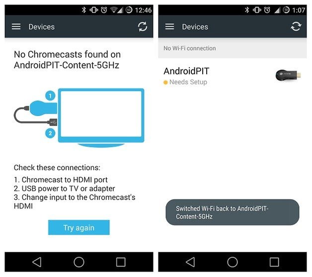 chromecast setup wifi disconnected