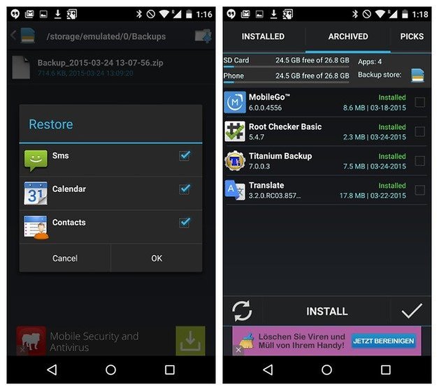 AndroidPIT Easy BAckup restore types installed apps